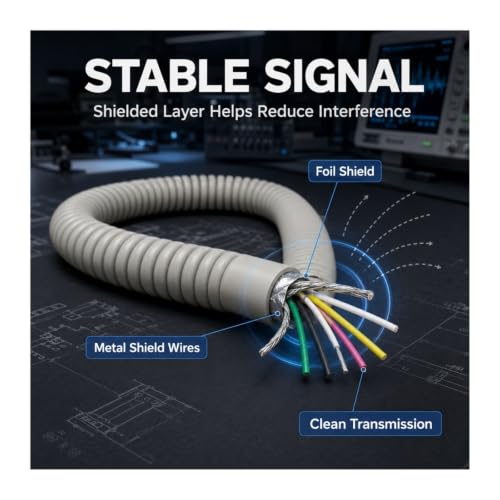 Câble spiralé à ressort 9 conducteurs 0,3mm² extensible 6M avec double blindage - 4