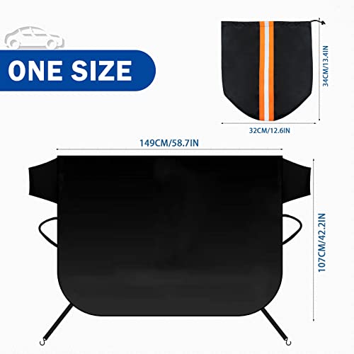 Superkaka Windshield Cover For Ice And Snow,Car Windshield Snow Cover,600D Thick Oxford Cloth Waterproof And Windproof Snow Cover With Reflective Side Mirror Cover, Fits Most Sedans #TOP6