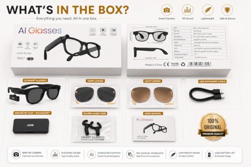 GUPTAVISION AI Smart Glasses with 8MP HD Camera, AI Assistant, WiFi, - Image 4