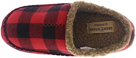 Deer Stags Unisex Nordic Fabric Slipper / Red/Black Plaid / Men's 9 US / Medium | Image 1