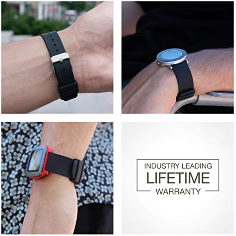 GadgetWraps 16mm Silicone Watch Band Strap with Quick Release Pins – Compatible with Fossil, Skagen, Misfit - 16mm Quick Release Watch Band (Black, 16mm) — view 3