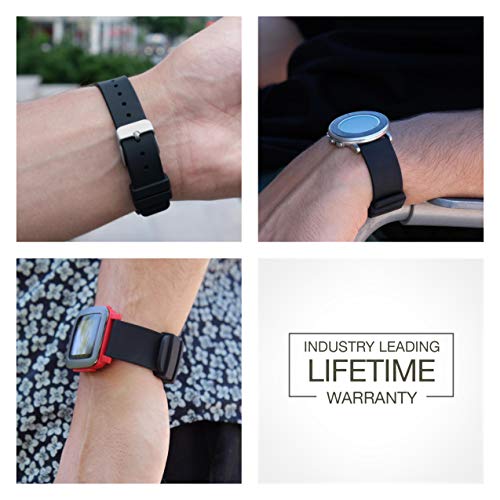 Gadgetwraps 20Mm Gizmo Watch Silicone Watch Band Strap With Quick Release Pins – Compatible With Gizmo Watch, Samsung, Pebble – 20Mm Quick Release Watch Band (Black, 20Mm) #TOP3