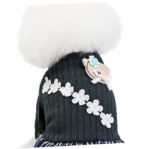 Balacoo 2 Pçs Gato De Natal Casaco Acolchoado Quente Padrão De Flores Animais De Estimação Roupas Ur
