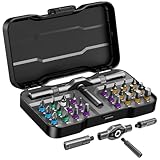 Photo Gallery koeutoze set cacciavite a cricchetto 24 in 1 - kit di cacciaviti magnetici di precisione con 24 punte s2, manico in alluminio rimovibile, utensili compatti per riparazioni di bici, mobili e fai-da-te Photo Gallery koeutoze set cacciavite a cricchetto 24 in 1 - kit di cacciaviti magnetici di precisione con 24 punte s2, manico in alluminio rimovibile, utensili compatti per riparazioni di bici, mobili e fai-da-te