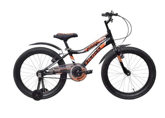 TATA Stryder Rage 20 T x 2.40 Semi Installed Single Model Kids Speed Bicycle Full Heavy Tyre Road/Mountain Bike (20 Inches, Matt Black and Orange)(T-Bike_WS03), M