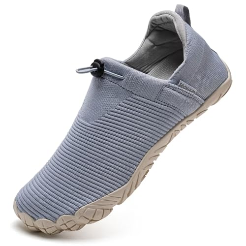Image of WateLves Water Shoes Womens Mens - Comfortable Lightweight Striped Pattern Barefoot Shoes for Beach Swim Pool Yoga Boating Water Aerobics