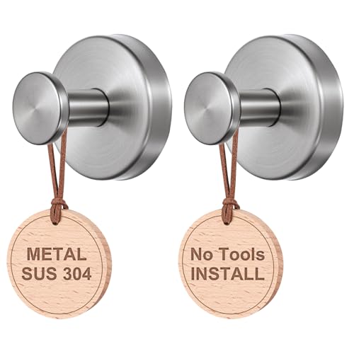PZTO Stainless Steel Suction Cup Hooks for Glass and Tile, 2 Pack