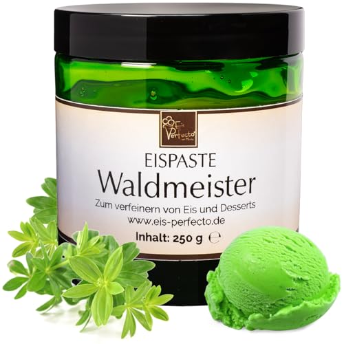 Waldmeister Eispaste Eis Aroma für Eis Desserts Getränke Pralinen Zum Verfeinern von Eis Tortencremes Getränke Kuchen Eiscreme Fruchtpaste Inhalt 250 g