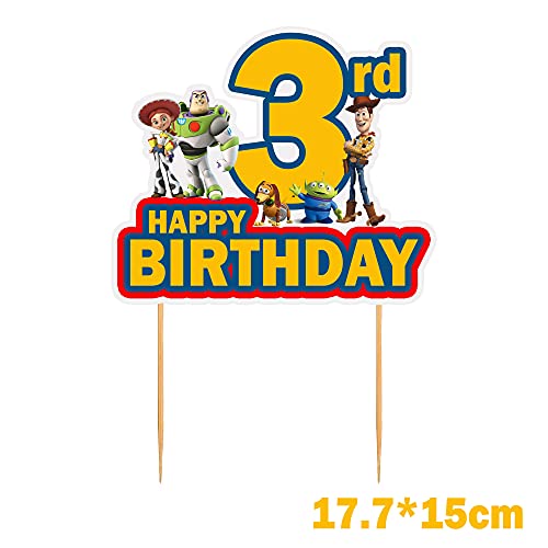 Toy Birthday Party Supplies Story 3, Happy 3Rd Birthday Toy Game Story Birthday Cake Topper 3 For Boy Girl 3Rd Birthday Party Decorations #TOP1