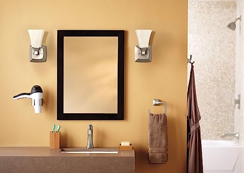 Image of Moen YB5161BN Voss 1-Light Dual-Mount Bath Bathroom Vanity Fixture with Frosted Glass, Brushed Nickel (Pack of 2)