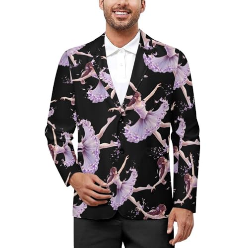 Ballerina Dancing Men's Suits Dress Business Formal Suit Print Jackets Coat for Wedding Party - Main Image