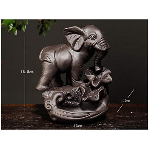 Elephant Porcelain Backflow Incense Burner Backflow Incense Holder Incense Cone Incense Sticks Holder Home Decor Gift Sets With 120 Pcs Cones, 30 Incense Sticks, 1Mat, 1Tweezers #TOP5