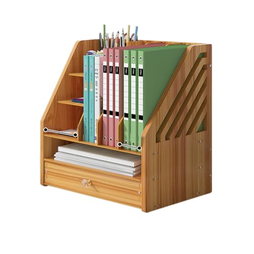 Schreibtisch-Organizer aus Holz mit Schubladen und Fächern für Bürobedarf, Dokumente und Akten