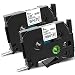Compatible with Brother TZe-221 9mm 0.35 Inch Laminated Black on White Tape, 26.2 Feet (8 Meter), for Brother P-Touch 1750 PT-1700 PT-D210 PT-D400, 2-Pack, by Markurlife