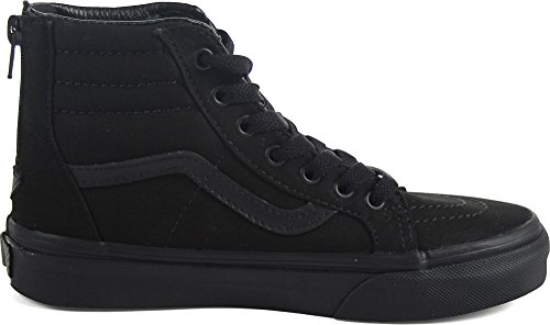 Vans Kids Unisex Sk8-Hi Zip Shoes, Size 13.5, Color (IU6) (POP Check) Black/Black