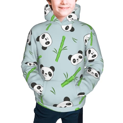 Panda Bamboo Twigs Kid Hoodies Boys Sweatshirts Girls Pullover with Pocket3