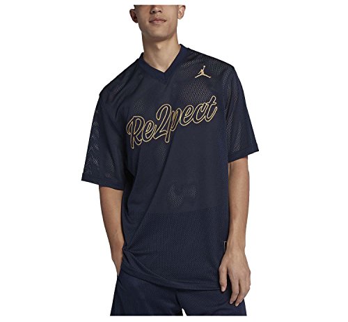 Nike Jordan Men s Re2pect Baseball Training Jersey-Navy-Medium