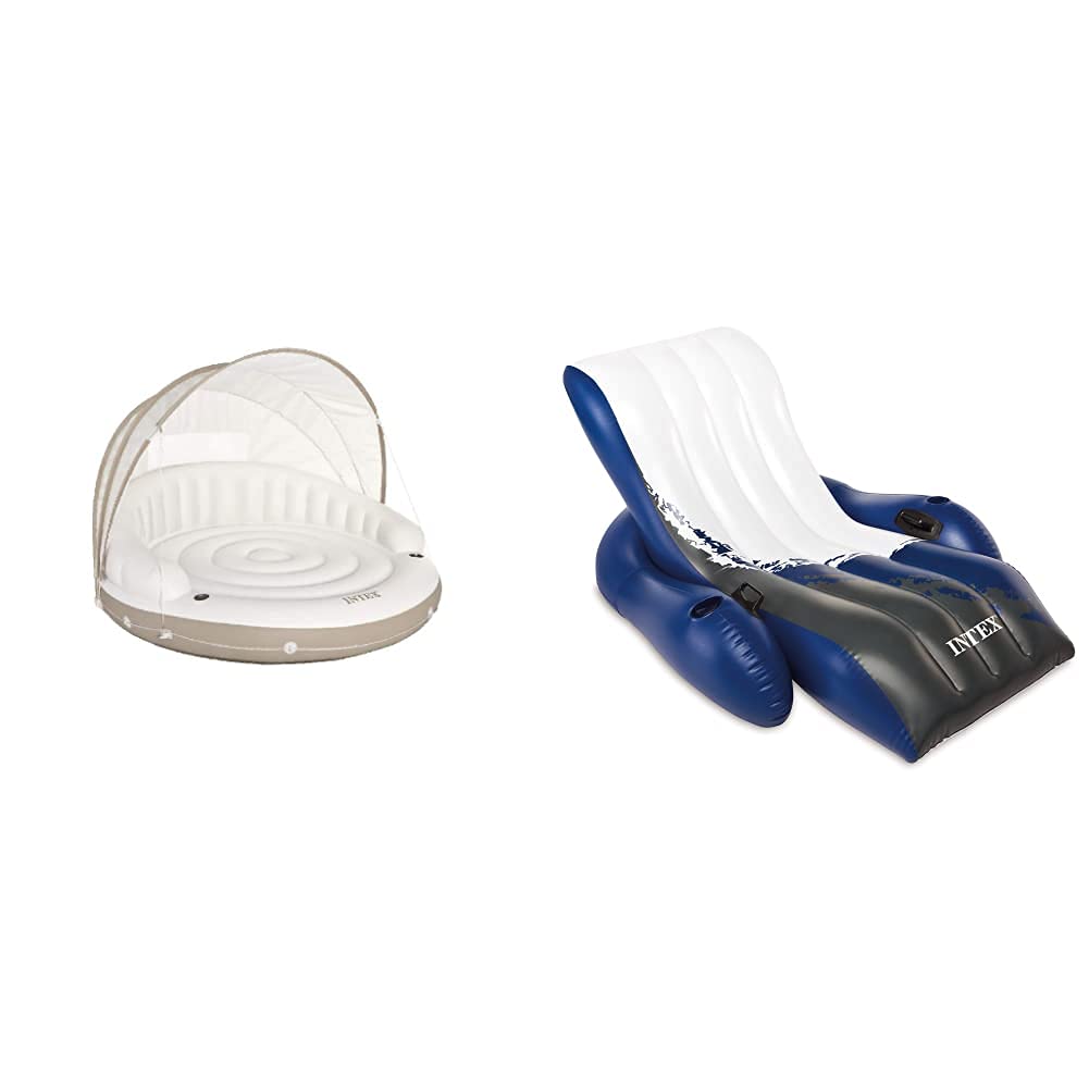 Intex Lounge Caraïbes Gonflable & Chaise Longue de Piscine Deluxe
