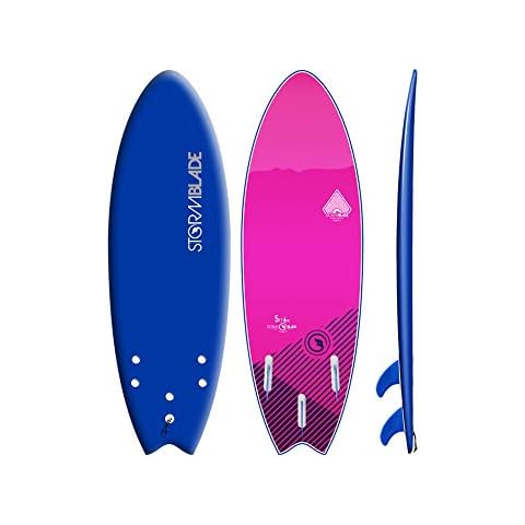StormBlade 5ft6 Storm Blade Swallow Tail Surfboard // Foam Wax Free Soft Top Shortboard for Adults and Kids Cover