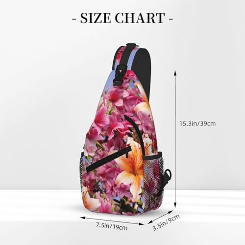 Mochila tipo sling unisex con diseño floral miniatura 3