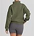 Womens Quarter Zip Pullover Sweatshirt 1/4 Zipper Long Sleeve Fleece Sweater Trendy Fall Outfits with Pockets (Army Green,Large)