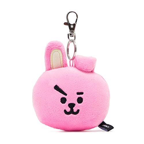 BT21 Official Merchandise by Line Friends - Cooky Character Plush Doll Face Keychain Ring with Mirror Handbag Accessories