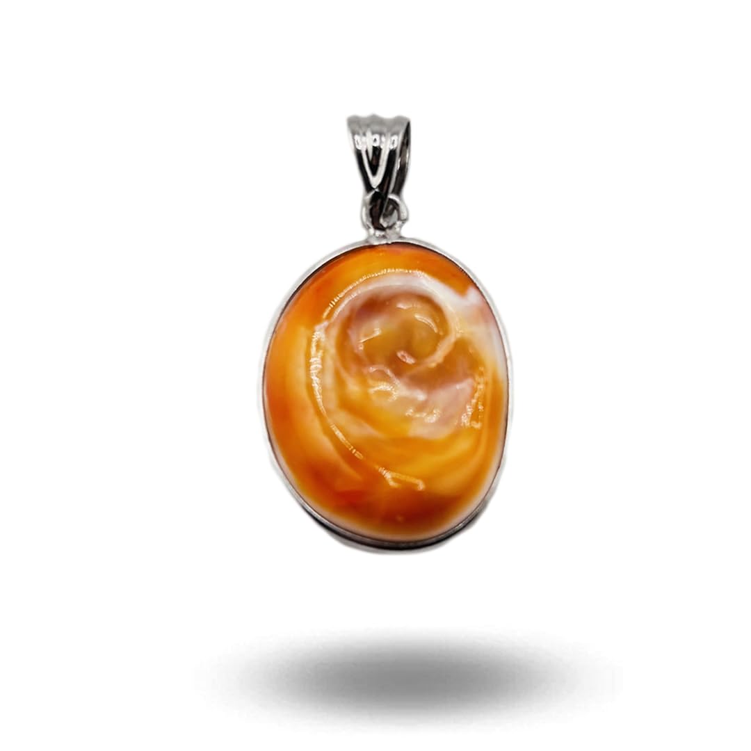 Ciondolo occhio di Santa Lucia montatura argento 925 pendente amuleto portafortuna gioiello artigianale unisex uomo donna