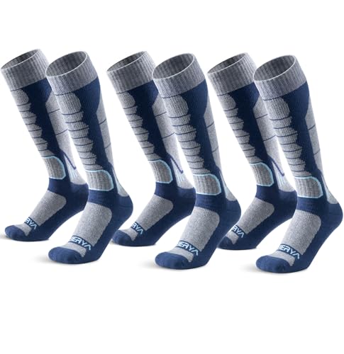 Chaussettes de ski homme en mérinos douces et chaudes adaptées aux grandes pointures 45-48