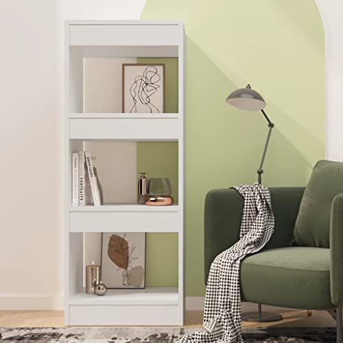 Estantería estrecha blanca moderna: separador de ambientes y librería vertical 5
