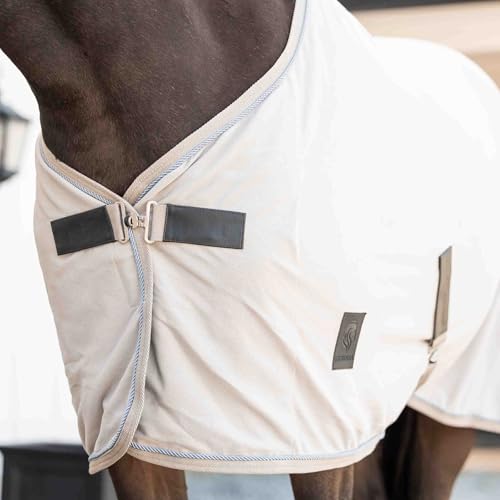 Image of Equinavia Torr Quick Dry Fleece Horse Cooler Blanket Liner with Wither Relief - Rain Cloud Tan - 78 in