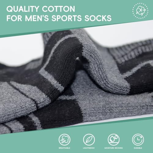 Begrily 8 Pack Mens Cotton Ankle Socks Low Cut Cushioned Non Slip Arch Support Running Sock Comfort for Casual Athletic3