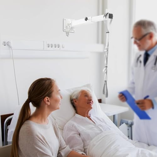 Barra de trapecio para cama de hospital para ancianos, ayuda de pie para levantar movilidad y transferencia, ayuda de pie de escalera para hospital y hogares de ancianos