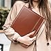 Padfolio/Resume Portfolio Folder for Women Men, WAVEYU Cute Chic Padfolio Cover Folder, Conference/Legal Document Organizer with Letter/A4 Size Clipboard, Document Sleeve, Brown