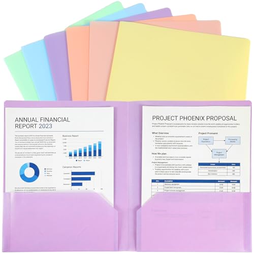 Kisston 30 Pack Folders with Pockets, Pastel Folders with 2 Pocket Folder, Cute Plastic Folder Bulk for Us Letter Size Paper Documents, School Office Home Business, Back to School Supplies by Kisston - Used condition - US$19.71