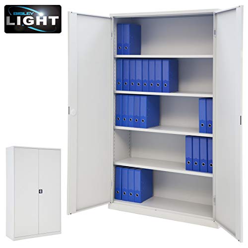 Preisvergleich Produktbild bümö Bisley Light ECO Flügeltürenschrank abschließbar - Stahlschrank Aktenschrank Lagerschrank Werkzeugschrank Blechschrank (Höhe: 195 cm / Breite: 120 cm)