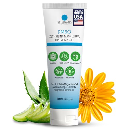 Dr. Robaina DMSO Gel - 99.9% Pure DMSO Pharmaceutical Grade | Formula with Zechstein Magnesium Arnica Aloe Vera Vitamin E - Non-Greasy Topical Formula