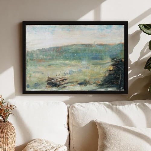 Impression sur toile Seurat - Paysage à Saint Ouen de haute qualité