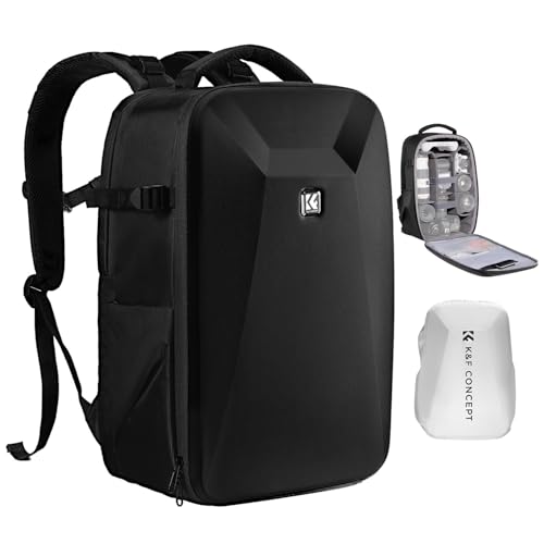 K&F CONCEPT Camera Backpack,Hardshell Photography DSLR Camera Bag with 15-15.6