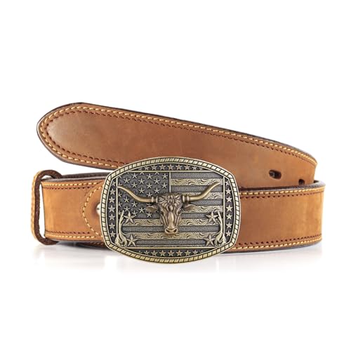 Image of Cowboy Belt Buckle for Men Western Cowgirl Rodeo Longhorn Bull Belt Buckles