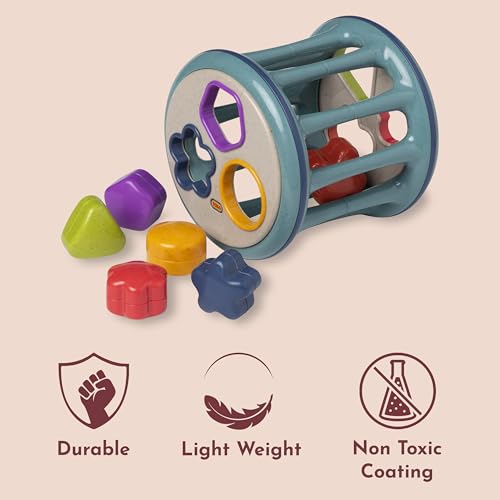 Image of Tolo Rolling Shape Sorter Interactive Toy for Baby 12M+ | 6 Colorful Shape | sorting toys, color & pattern recognition, rattle sound, baby toys, fine motor, STEM, early development, gift for infants