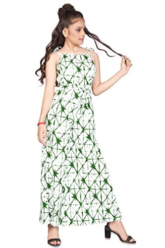Image of Jwalin Girls White Strappy Belted Jumpsuit (White 7-8 Year)
