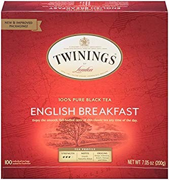 Twinings of London English Breakfast Black Tea Bags, 100 Count
