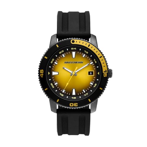 Skechers Men's Lachman Three-Hand Date Black Silicone Watch