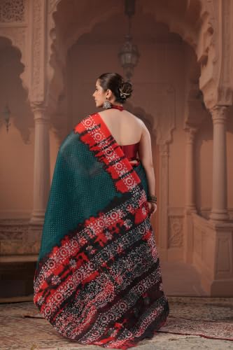 Image of TAMAIRA FASHION Mulmul Pure Cotton Saree For Woman Batik Printed|Office Wear Daily Wear Sarees For Women Without Blouse Piece (Available in 13 Colours)