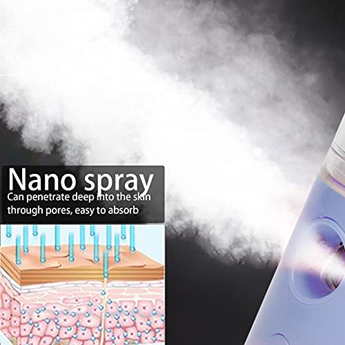Light Purple and Yellow Nano Facial Mister, 30ml Portable Handy Cool Mist Sprayer with Color Light Function - Image 2