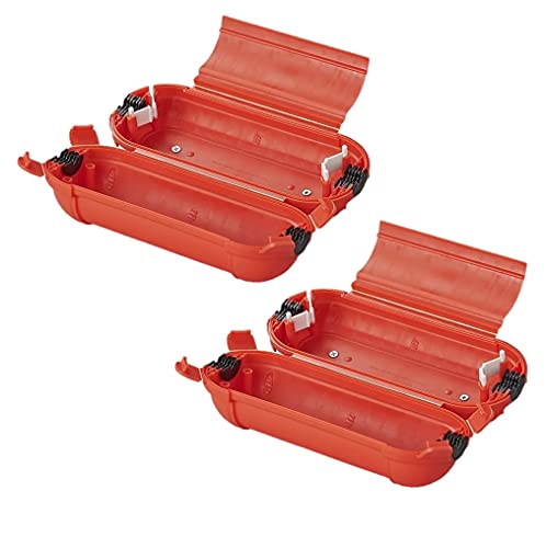 Lot de 2 boîtes de sécurité pour prise CEE ou Schuko - Pour extérieur - Pour connecteurs de câbles (fiche Schuko - Rouge) Cover