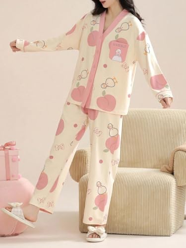 Image of LITZO Womens Korean Night Dress || Pyjama Set ||Korean Nightsuit || Women Nightwear ||Round Neck Half Sleeve Nightsuit || Loungewear || Everyday Nightdress (L-221-227)