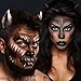 Halloween Werewolf Makeup Kit, Wolf-man SFX Make Up Kits Character Set with Face Paint, Crepe Hair & Fake Blood for Special Effects Costume Makeup, Theater, Cosplay & Party