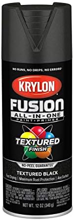 Krylon K02776007 Fusion All-In-One Spray Paint for Indoor/Outdoor Use, Textured Black 12 Ounce (Pack of 1)