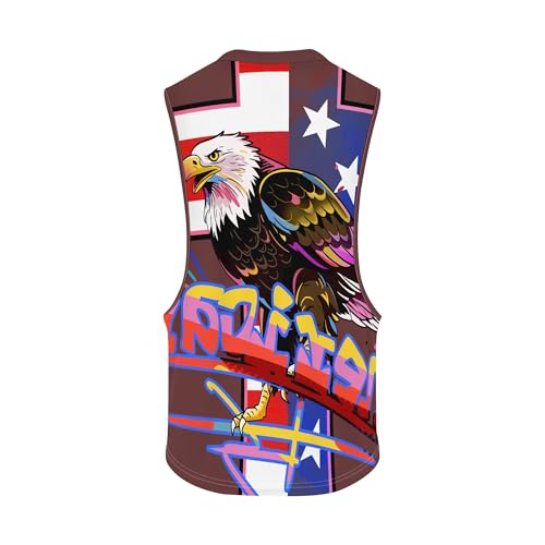 Image of Zhyaj Summer Tanks Top for Men Flag Graphic Print Sleeveless Shirts Casual Working Out Vest T-Shirts Loose-Fit Men's Tank